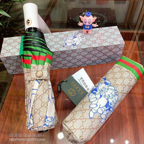 GUCCI古馳傘 2019年度最新火爆款 招財豬新款 G家自動傘 防曬隔熱 防紫外線  zm1026